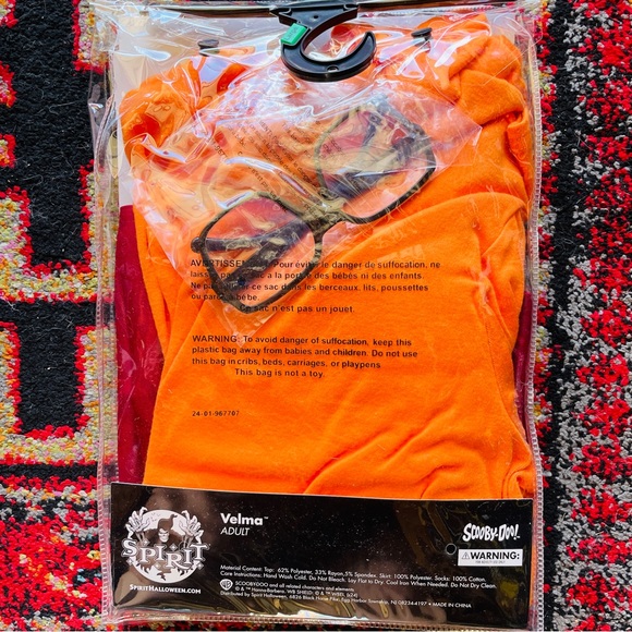 Spirit Velma Costume with Orange Top and Maroon Skirt - Picture 3 of 7